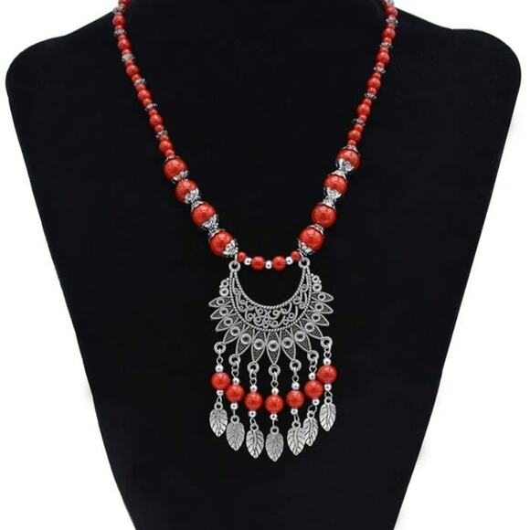 Beaded Half Mandala Necklace - Picture 2 of 5